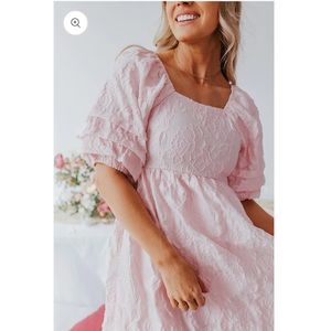 ISLA DRESS IN BLUSH ROSE PETAL BY PINK DESERT